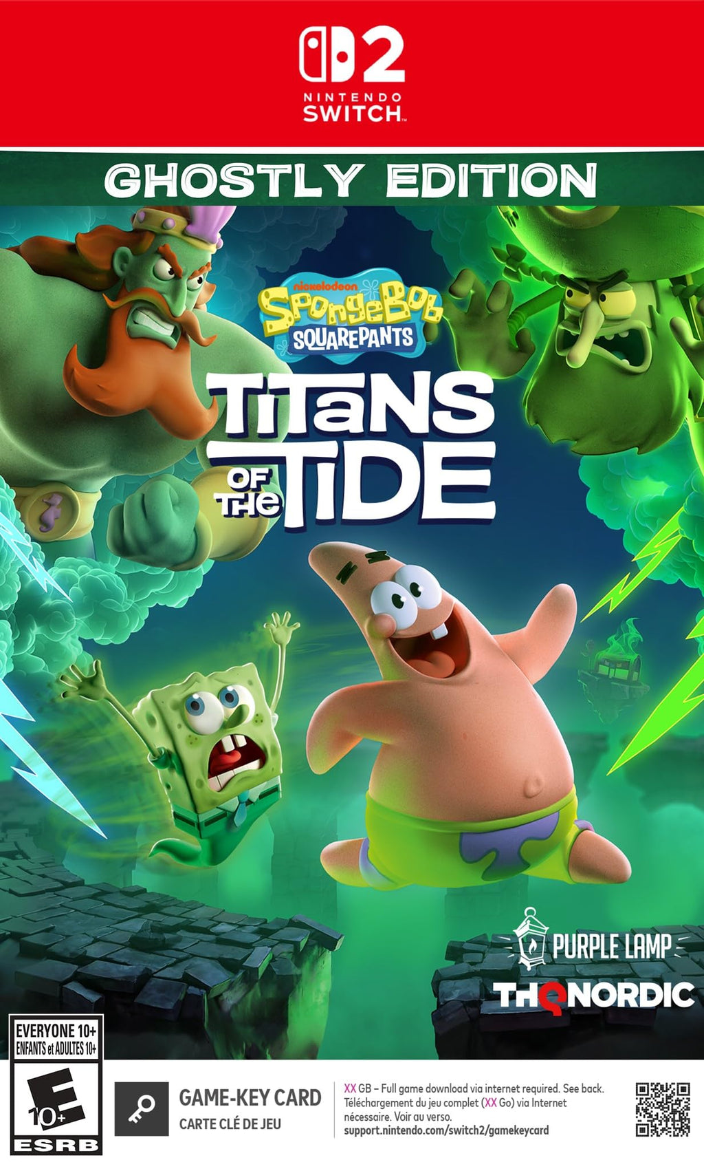 SpongeBob SquarePants: Titans of the Tide Nintendo Switch 2 game box — genuine sealed, Optrenex UAE