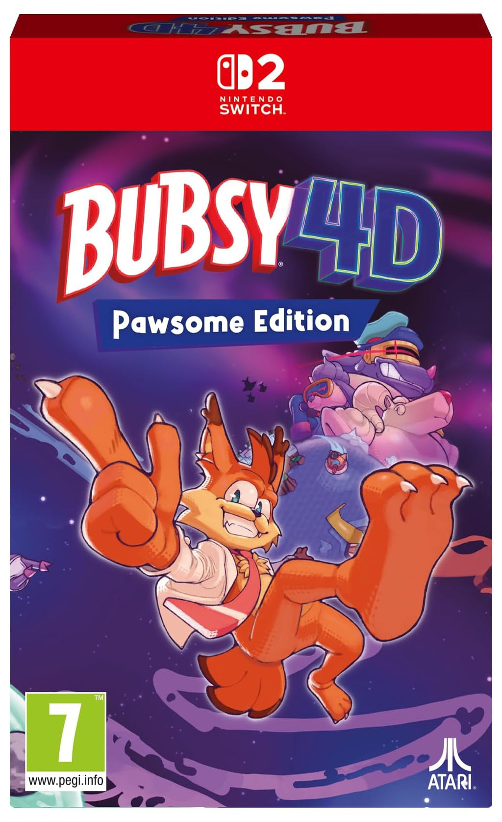 Bubsy 4D – Pawsome Edition Nintendo Switch 2 game box — genuine sealed, Optrenex UAE