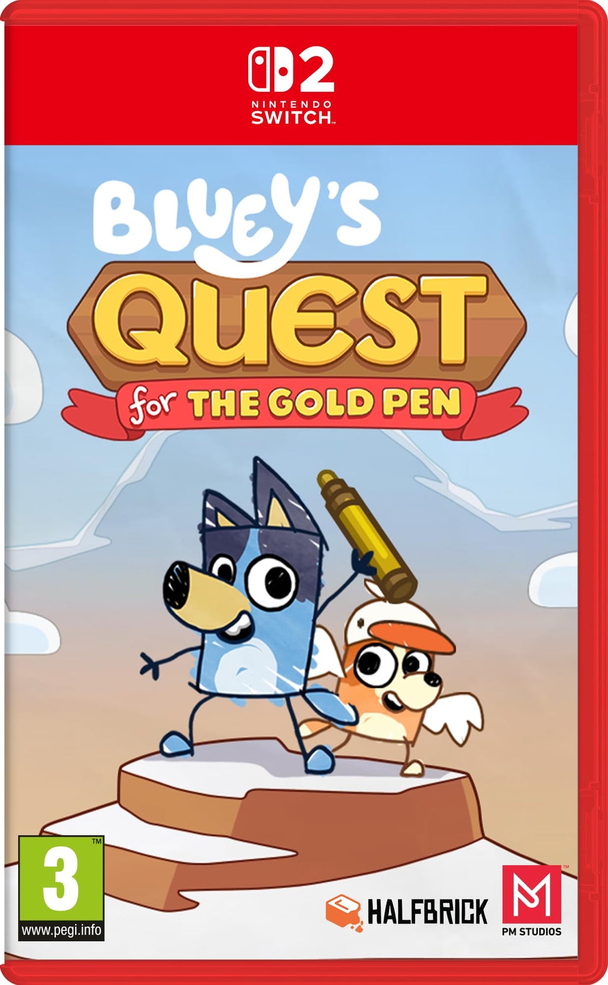 Bluey's Quest for the Gold Pen Nintendo Switch 2 game box — genuine sealed, Optrenex UAE