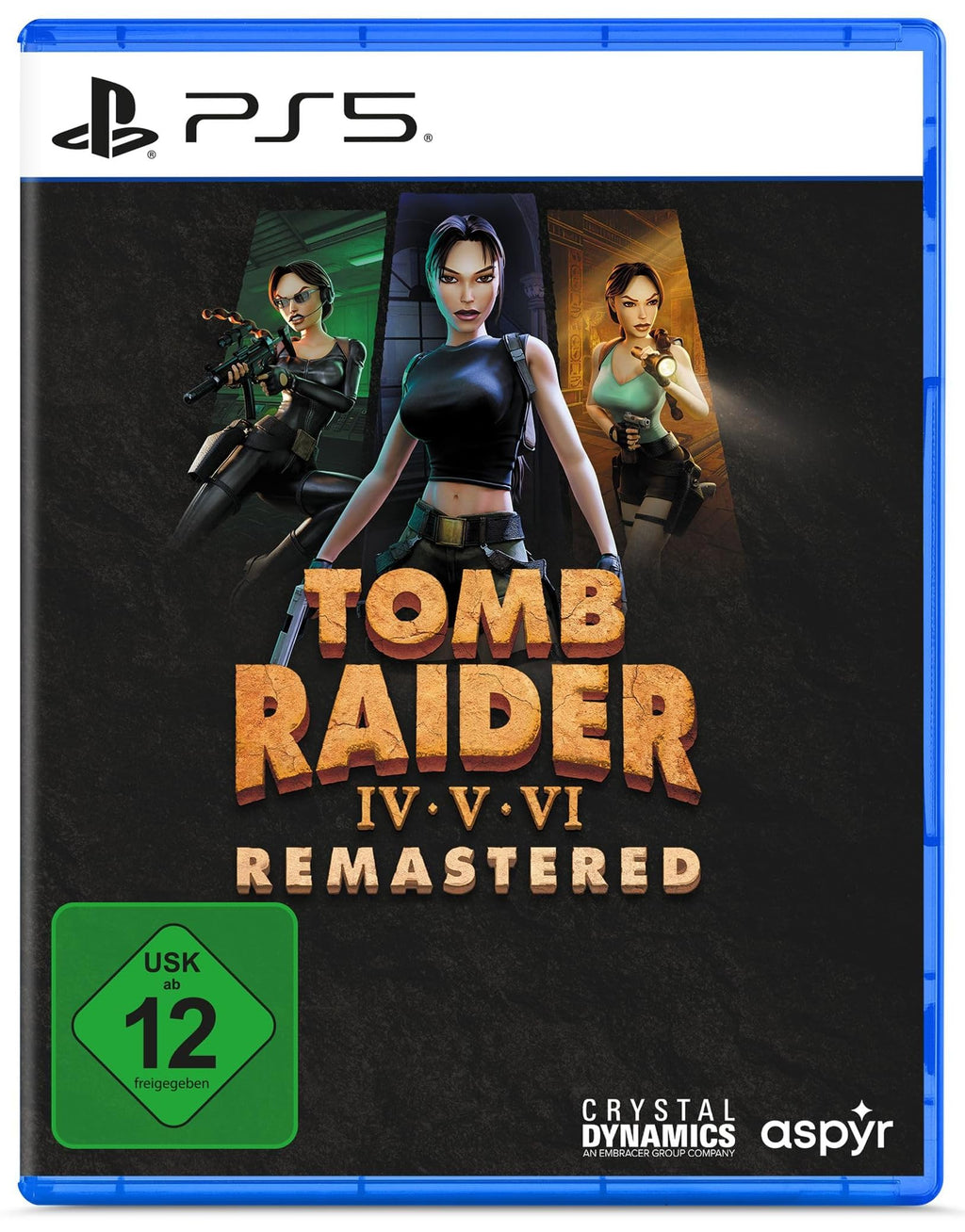 Tomb Raider IV-VI Remastered PS5 game box — genuine sealed disc, Optrenex UAE