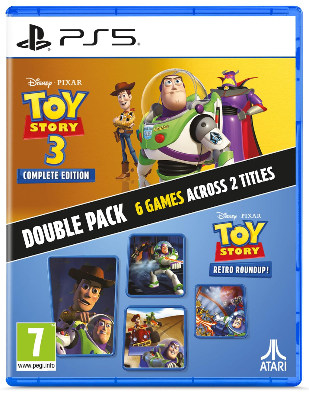 Toy Story: Retro Roundup! + Toy Story 3 Double Pack PS5 game box — genuine sealed disc, Optrenex UAE