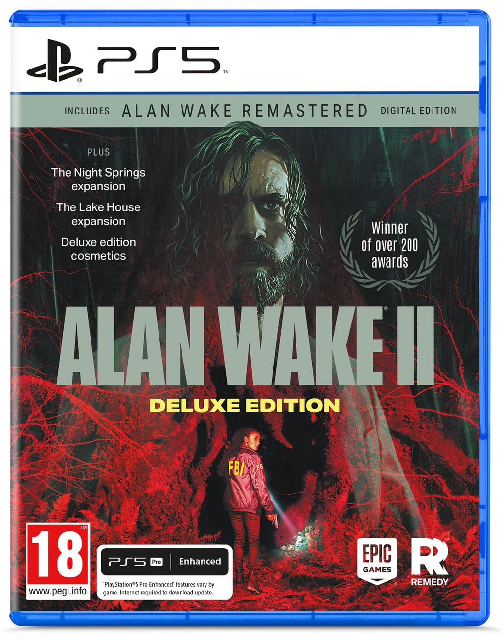 Alan Wake 2 — Deluxe Edition PS5 game box — genuine sealed disc, Optrenex UAE