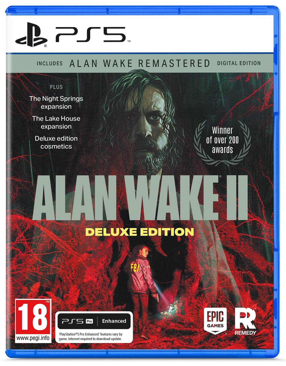 Alan Wake 2 — Deluxe Edition PS5 game box — genuine sealed disc, Optrenex UAE