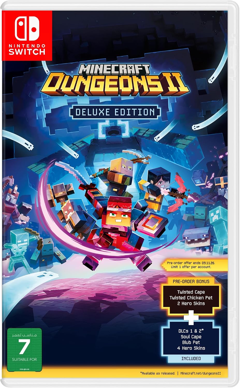 Minecraft Dungeons II – Deluxe Edition Nintendo Switch game box — genuine sealed, Optrenex UAE