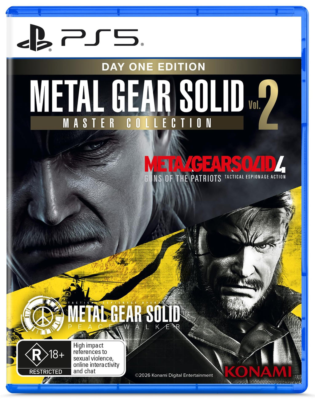 Metal Gear Solid: Master Collection Vol. 2 PS5 game box — genuine sealed disc, Optrenex UAE