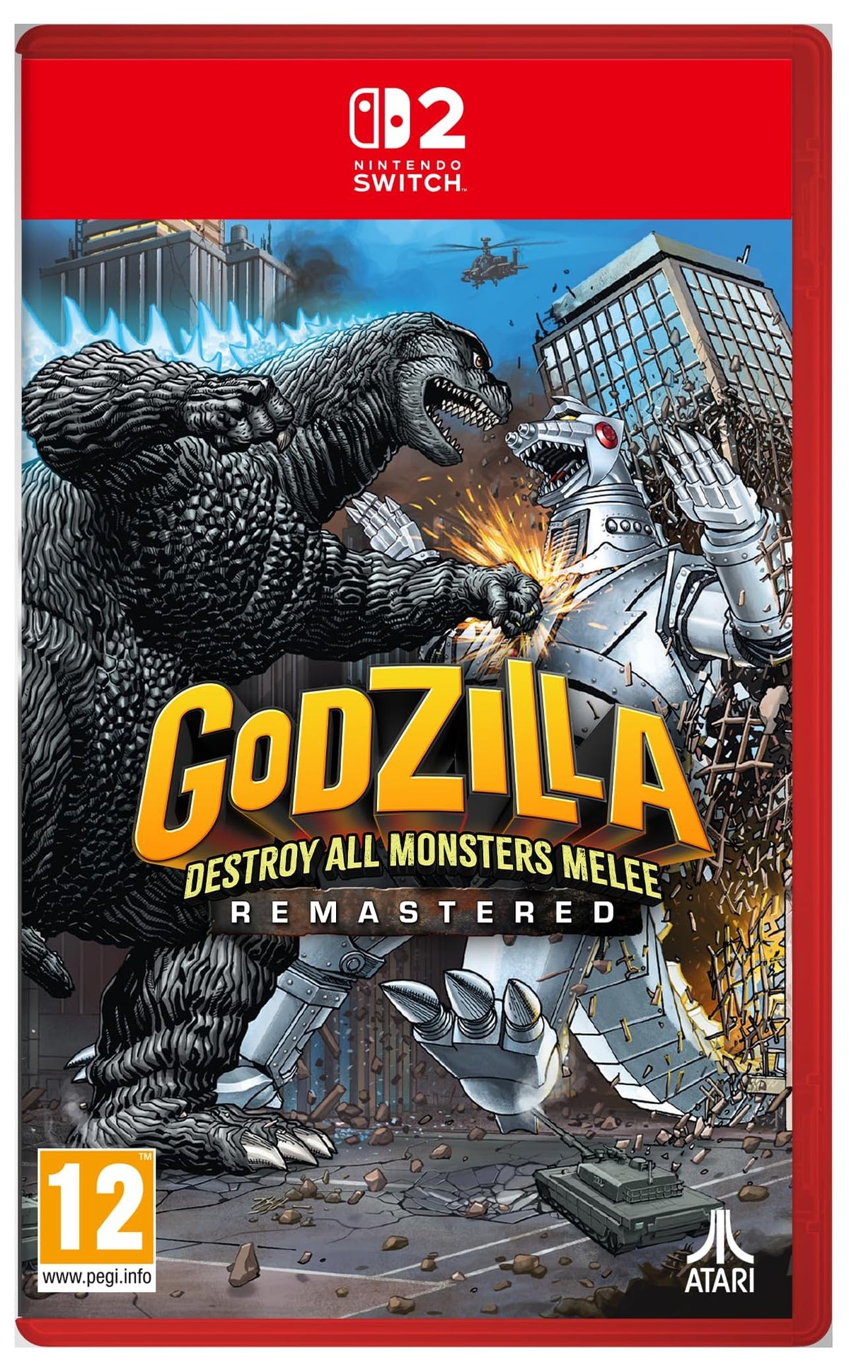 Godzilla: Destroy All Monsters Melee Remastered Nintendo Switch 2 game box — genuine sealed, Optrenex UAE
