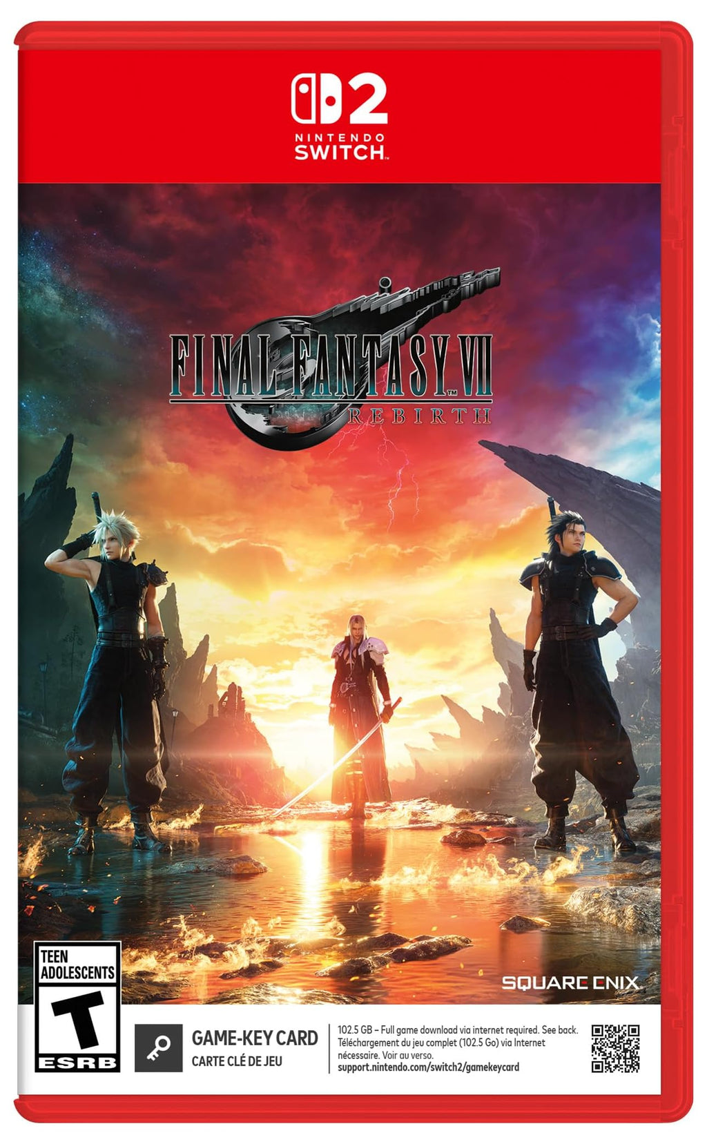 Final Fantasy VII Rebirth Nintendo Switch 2 game box — genuine sealed, Optrenex UAE