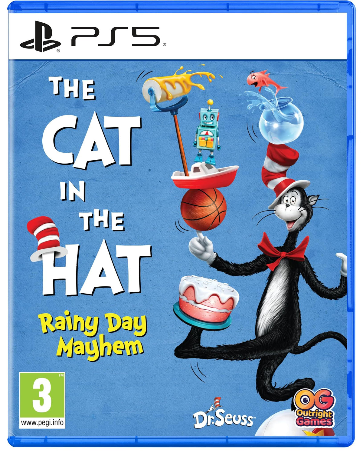 The Cat in the Hat: Rainy Day Mayhem PS5 game box — genuine sealed disc, Optrenex UAE