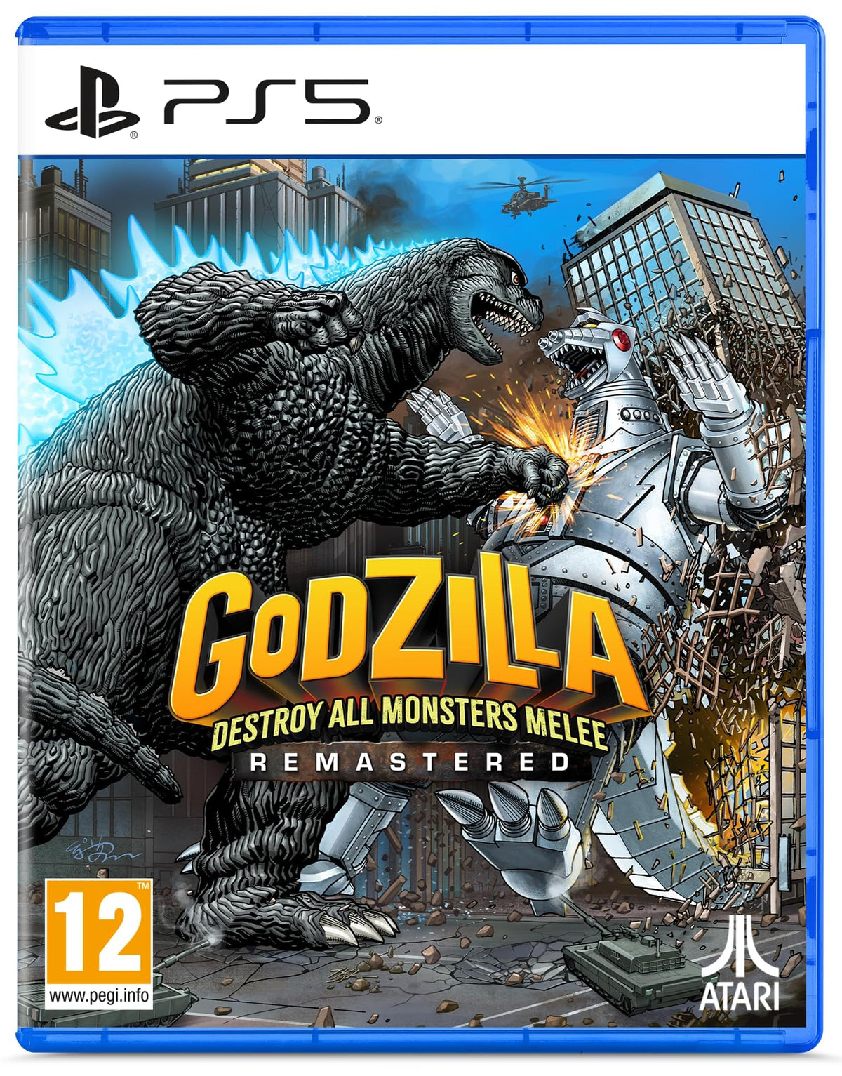 Godzilla: Destroy All Monsters Melee Remastered PS5 game box — genuine sealed disc, Optrenex UAE